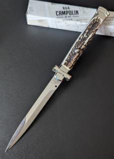 NIB 11"- 28cm Stag Horn A.G.A. Campolin Maltese lockback auto NIB 11"- 28cm Stag Horn A.G.A. Campolin Maltese lockback auto