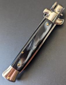 NOS GIOVANNI BELTRAME GENUINE IMITATION BUFFALO HORN 23cm=9" FLAT BLADE STILETTO NOS GIOVANNI BELTRAME GENUINE IMITATION BUFFALO HORN 23cm=9" FLAT BLADE STILETTO