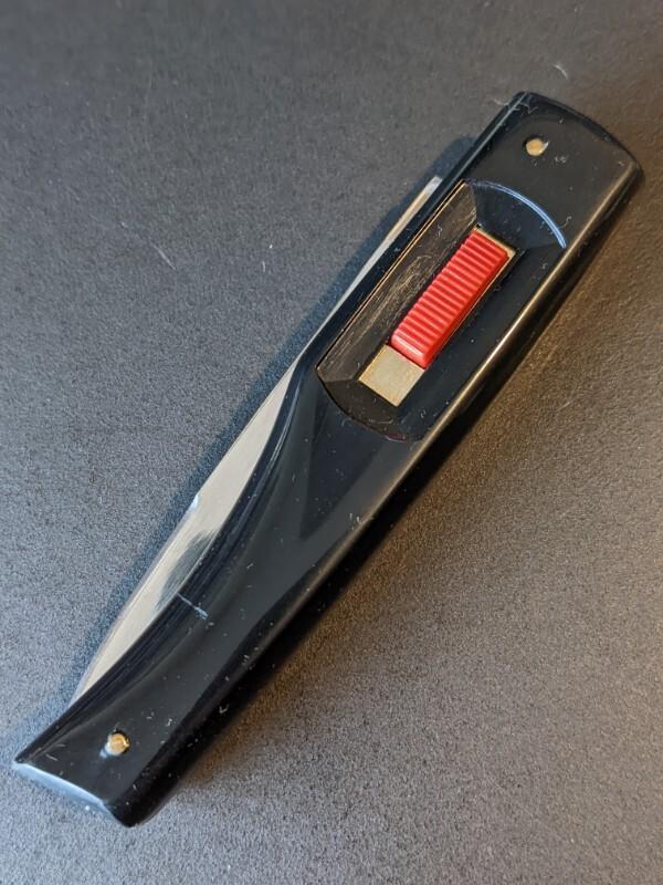 VINTAGE ITALIAN COLLINI "FLYLOCK" SLIDE BUTTON "ROSTFREI PATENT" AUTOMATIC KNIFE
