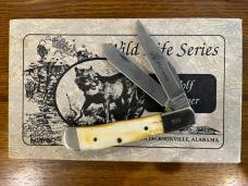 Parker-Edwards AW1423-2 Ltd Ed Wildlife Series Wolf Trapper Knife w/Smooth Bone Scales SN#531 Parker-Edwards AW1423-2 Ltd Ed Wildlife Series Wolf Trapper Knife w/Smooth Bone Scales SN#531
