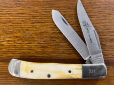 Parker-Edwards AW1423-2 Ltd Ed Wildlife Series Wolf Trapper Knife w/Smooth Bone Scales SN#531 Parker-Edwards AW1423-2 Ltd Ed Wildlife Series Wolf Trapper Knife w/Smooth Bone Scales SN#531