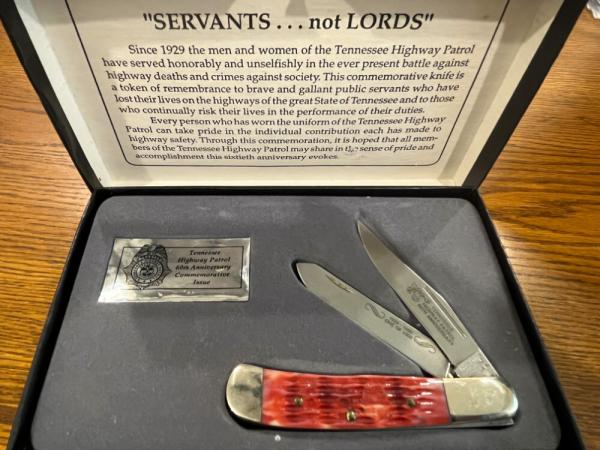 Parker-Edwards 1989 Limited Ed Tennessee Highway Patrol 60th Anniversary Trapper Knife SN#409 