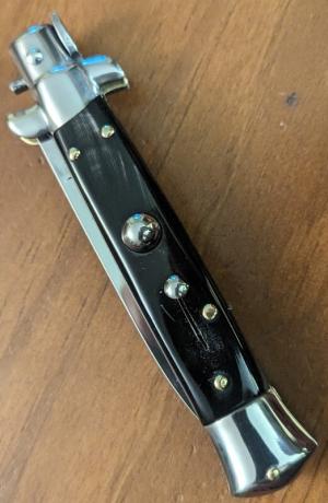 NOS GIOVANNI BELTRAME BUFFALO HORN 20cm=8" FLAT BLADE STILETTO 