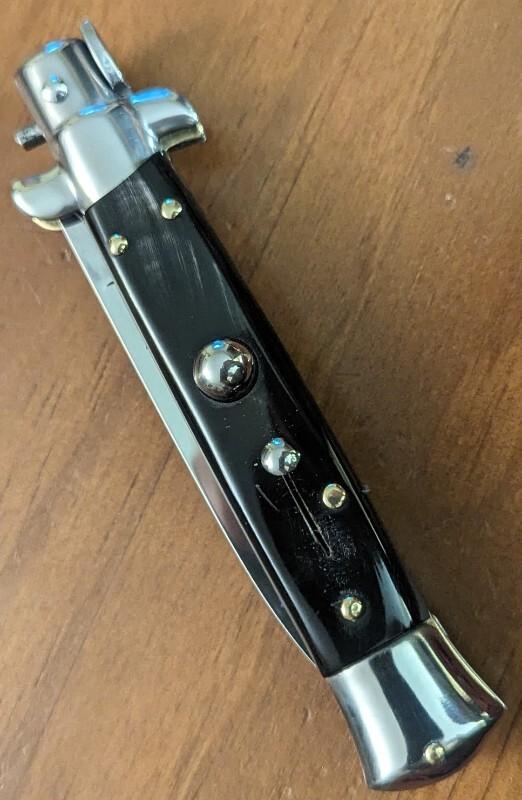 NOS GIOVANNI BELTRAME BUFFALO HORN 20cm=8" FLAT BLADE STILETTO NOS GIOVANNI BELTRAME BUFFALO HORN 20cm=8" FLAT BLADE STILETTO