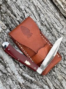 NORTHWOODS KNIVES ** RED LINEN MICARTA HAWTHORNE JACK GEC MADE NORTHWOODS KNIVES ** RED LINEN MICARTA HAWTHORNE JACK GEC MADE
