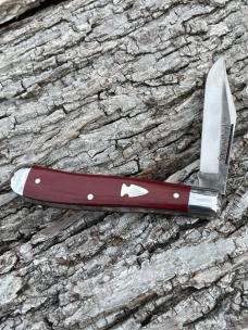 NORTHWOODS KNIVES ** RED LINEN MICARTA HAWTHORNE JACK GEC MADE NORTHWOODS KNIVES ** RED LINEN MICARTA HAWTHORNE JACK GEC MADE