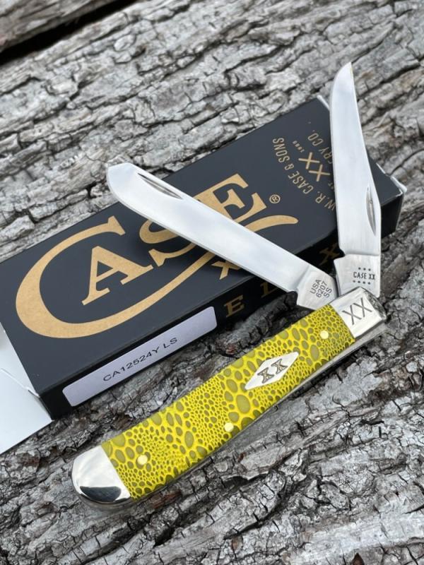 CASE XX ** SFO 2023 YELLOW BONE LIZARD SKIN DIAMOND SHIELD MINI TRAPPER CASE XX ** SFO 2023 YELLOW BONE LIZARD SKIN DIAMOND SHIELD MINI TRAPPER