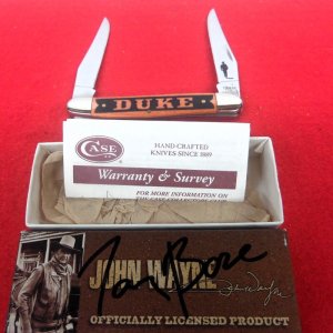 CASE XX 2007 JOHN WAYNE DUKE TAN-TANGERINE? BONE MUSKRAT UNUSED IN BOX MINT