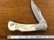 Gutmann Explorer K04012 Schrimshaw Lockback Knife Japan Gutmann Explorer K04012 Schrimshaw Lockback Knife Japan