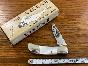 Frost Cutlery 10-329MP Vixen II Lockback Knife w/MOP Scales Japan 