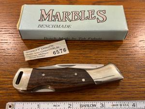 Marbles Benchmade M121 Tak Fukuta Lockback w/Wood Scales Seki Japan 