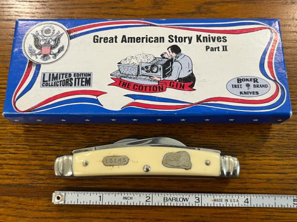 Boker USA Great American Story Knife #1782 "The Cotton Gin" Congress w/Ivory Delrin Scales SN#16146