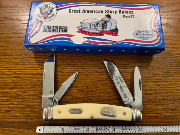 Boker USA Great American Story #1782 "The Cotton Gin" Congress w/Ivory Delrin Scales SN#108523 Boker USA Great American Story #1782 "The Cotton Gin" Congress w/Ivory Delrin Scales SN#108523