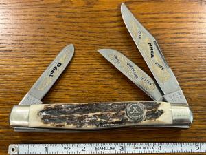 Kissing Crane Robert Klaas Limited Edition NKCA 1990 3-Blade Stockman w/Stag Scales SN#L0313 Germany