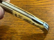 National Blade "Golden Eagle" Scrimshaw Single-Blade Clasp Lockback w/Ivory Bone Scales 