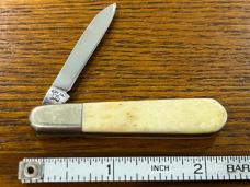 National Blade "First Mate" Scrimshaw Single-Blade Barlow Knife w/Ivory Bone Scales Japan National Blade "First Mate" Scrimshaw Single-Blade Barlow Knife w/Ivory Bone Scales Japan