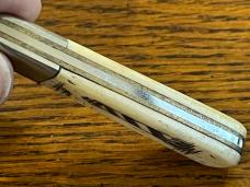 National Blade "First Mate" Scrimshaw Single-Blade Barlow Knife w/Ivory Bone Scales Japan National Blade "First Mate" Scrimshaw Single-Blade Barlow Knife w/Ivory Bone Scales Japan