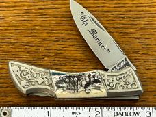 National Blade "The Mariner" Scrimshaw Clasp Lockback w/Ivory Bone Scales & Engraved Bolsters National Blade "The Mariner" Scrimshaw Clasp Lockback w/Ivory Bone Scales & Engraved Bolsters