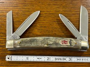 Kissing Crane Robert Klaas No. 26 4-Blade Congress Knife w/Ram Horn Scales