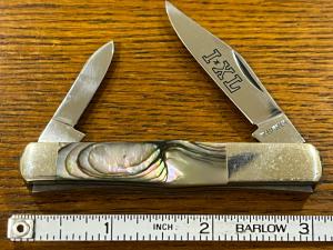 I*XL Wostenholm 2-Blade Pen Knife w/Abalone Scales Japan 
