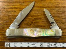 I*XL Wostenholm 2-Blade Pen Knife w/Abalone Scales Japan 