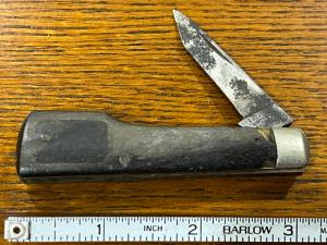 I*XL Wostenholm Single-Blade Gunstock Knife w/Black Bone Scales England