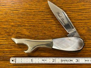 Taylor Cutlery Elk Horn Pearl Dancers Folding Knife w/MOP Scales Japan