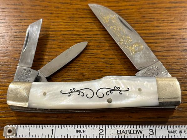 Fight'n Rooster Frank Buster 1978 Ltd Ed Kentucky Cutlery Assoc Gunstock Knife w/MOP Scales SN#040 G Fight'n Rooster Frank Buster 1978 Ltd Ed Kentucky Cutlery Assoc Gunstock Knife w/MOP Scales SN#040 G