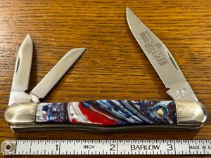 Queen Cutlery #48 PH-D2 3-Blade Knife w/Swirl Synthetic Scales 