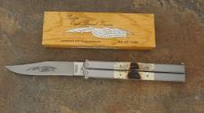 Parker Cut, Co. No1586 "GYPSY" ELK HORN Balisong Knife Surgical Steel Made in Japan Parker Cut, Co. No1586 "GYPSY" ELK HORN Balisong Knife Surgical Steel Made in Japan