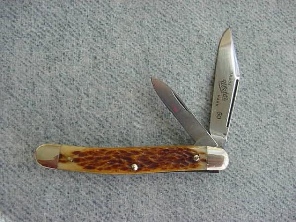 Vintage ULSTER, U.S.A., Etched, Serpentine, Bone Handle Jack Knife Vintage ULSTER, U.S.A., Etched, Serpentine, Bone Handle Jack Knife
