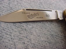 Vintage ULSTER, U.S.A., Etched, Serpentine, Bone Handle Jack Knife Vintage ULSTER, U.S.A., Etched, Serpentine, Bone Handle Jack Knife