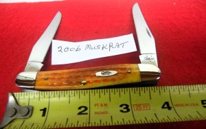 CASE XX 2006 MUSKRAT JIGGED ORANGE BONE FROM STORAGE EXTRA NICE