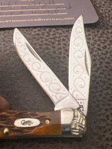 2010 Case XX USA TH 62165 SS Autumn Bone Handle Pocket Hunter Custimized By Joshua B Kidd With COA 2010 Case XX USA TH 62165 SS Autumn Bone Handle Pocket Hunter Custimized By Joshua B Kidd With COA