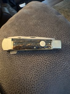 WEIDMANNSHEIL Super Fat & Gnarly Stag Handle Lockback With Three Blades Plus The Moose Sheild WEIDMANNSHEIL Super Fat & Gnarly Stag Handle Lockback With Three Blades Plus The Moose Sheild
