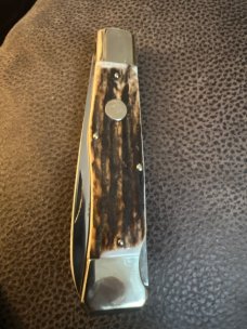 WEIDMANNSHEIL Fat & Gnarly 5" Long Closed Lockback With Push Lever In Blade Release And Moose Sheild WEIDMANNSHEIL Fat & Gnarly 5" Long Closed Lockback With Push Lever In Blade Release And Moose Sheild