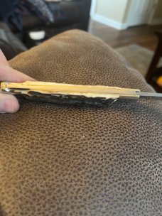 WEIDMANNSHEIL Fat & Gnarly 5" Long Closed Lockback With Push Lever In Blade Release And Moose Sheild WEIDMANNSHEIL Fat & Gnarly 5" Long Closed Lockback With Push Lever In Blade Release And Moose Sheild