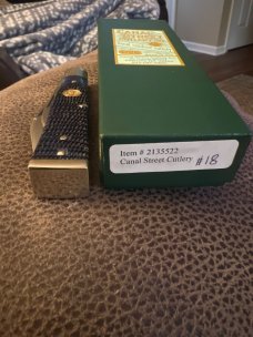 CANAL STREET CUTLERY 2135522 Blue Rope Jigged Bone Swell Center Limited Edition #18 With Gold Sheild CANAL STREET CUTLERY 2135522 Blue Rope Jigged Bone Swell Center Limited Edition #18 With Gold Sheild
