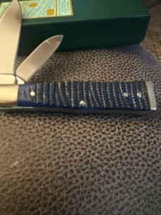 CANAL STREET CUTLERY 2135522 Blue Rope Jigged Bone Swell Center Limited Edition #18 With Gold Sheild CANAL STREET CUTLERY 2135522 Blue Rope Jigged Bone Swell Center Limited Edition #18 With Gold Sheild