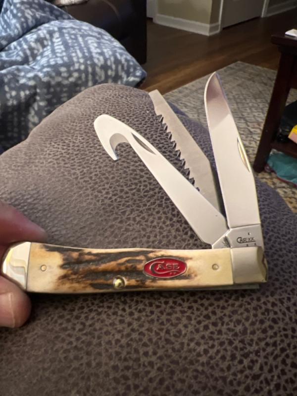 2007 Case XX USA 5354GS SS Fat & Gnarly Stag Handle Trapper With Speer, Guthook & Saw Blade Like New 2007 Case XX USA 5354GS SS Fat & Gnarly Stag Handle Trapper With Speer, Guthook & Saw Blade Like New
