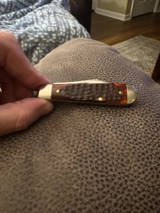 1972 Case XX USA 8 Dots 6235 1/2 Reddish Bone Handles Jack Knife With Two Blades & Spotless Well