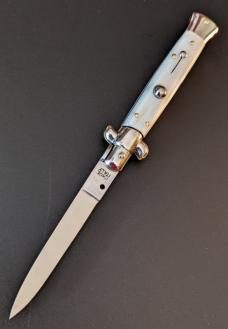 NOS GIOVANNI BELTRAME GENUINE IMITATION PEARL 23CM-9" FLAT BLADE STILETTO NOS GIOVANNI BELTRAME GENUINE IMITATION PEARL 23CM-9" FLAT BLADE STILETTO