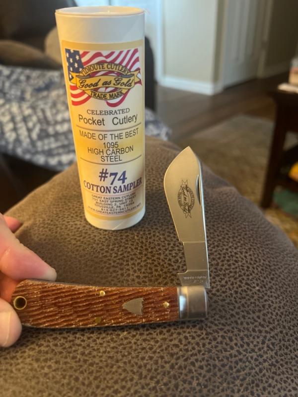 GEC / TIDIOUTE Cutlery Co 749123 Natural Textured Micarta #74 Cotton Sampler Brand New In Tube GEC / TIDIOUTE Cutlery Co 749123 Natural Textured Micarta #74 Cotton Sampler Brand New In Tube