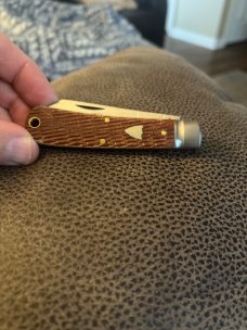 GEC / TIDIOUTE Cutlery Co 749123 Natural Textured Micarta #74 Cotton Sampler Brand New In Tube