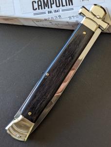 NIB 11"- 28 cm A.G.A. Campolin Maltese lockback auto in super beautiful quality Ebony Wood stiletto NIB 11"- 28 cm A.G.A. Campolin Maltese lockback auto in super beautiful quality Ebony Wood stiletto