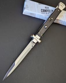 NIB 11"- 28 cm A.G.A. Campolin Maltese lockback auto in super beautiful quality Ebony Wood stiletto NIB 11"- 28 cm A.G.A. Campolin Maltese lockback auto in super beautiful quality Ebony Wood stiletto
