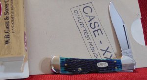 MIB 1997 CASE XX USA  61549L SS  DOTS TEAL GREEN JIGGED BONE THE 1ST CASE QUALITY TEST RUN 380 MADE
