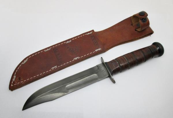 KA-BAR USA 12" USMC Fixed Blade Fighting/Combat Knife w/Leather Sheath