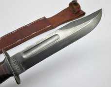 KA-BAR USA 12" USMC Fixed Blade Fighting/Combat Knife w/Leather Sheath