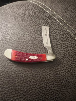 1989 Case XX 1889-1989 R611098 SS Red Bone Handle One Arm Razor Single Blade Case Tested XX Centenni